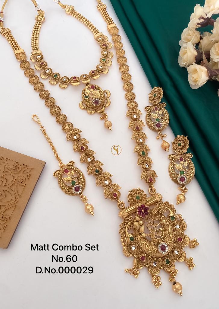 60 MH Matte Gold Combo Set Wholesale Market In Surat
